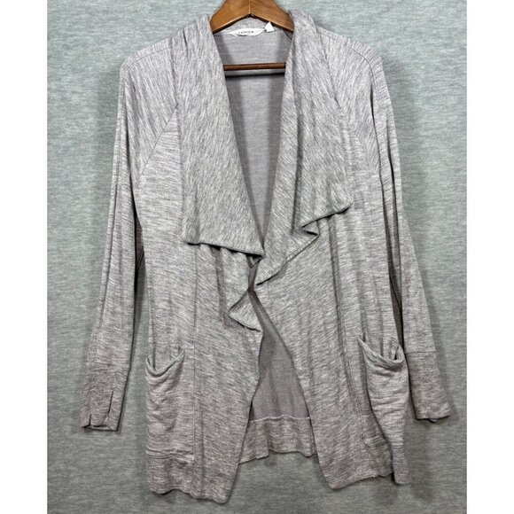Athleta XS Heather Gray Open Front Cardigan Pockets Soft Stretch Layer - Picture 1 of 5